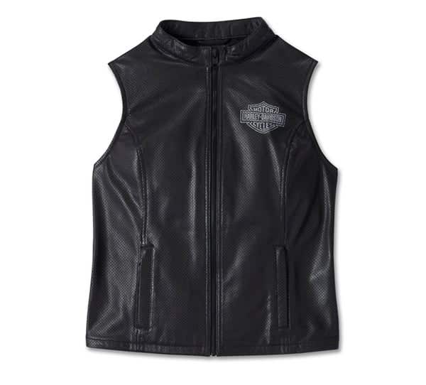 HARLEY-DAVIDSON WOMENS FACTORY PERFORATED LEATHER VEST