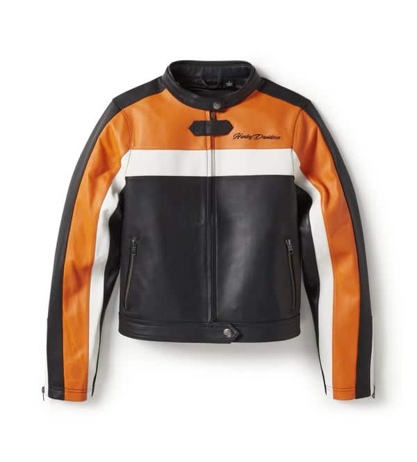 HARLEY-DAVIDSON WOMENS ESSENTIAL MOTO BLOCKED LEATHER JACKET