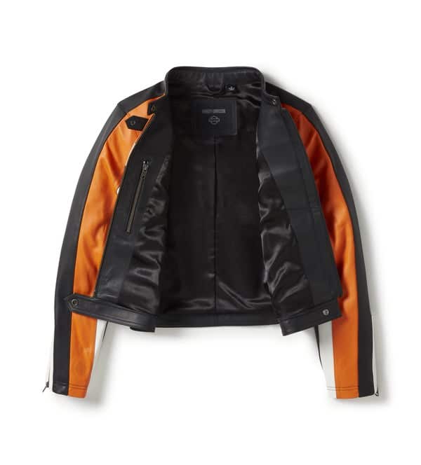 HARLEY-DAVIDSON WOMENS ESSENTIAL MOTO BLOCKED LEATHER JACKET