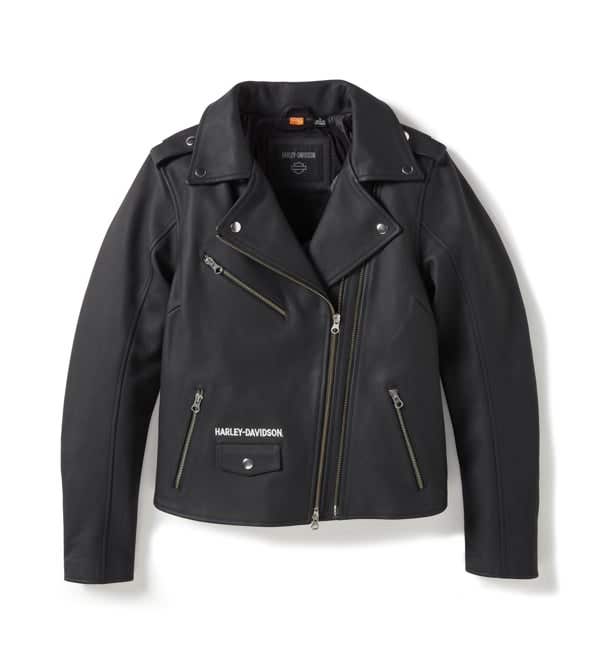 HARLEY-DAVIDSON WOMENS REBEL BIKER LEATHER RIDING JACKET