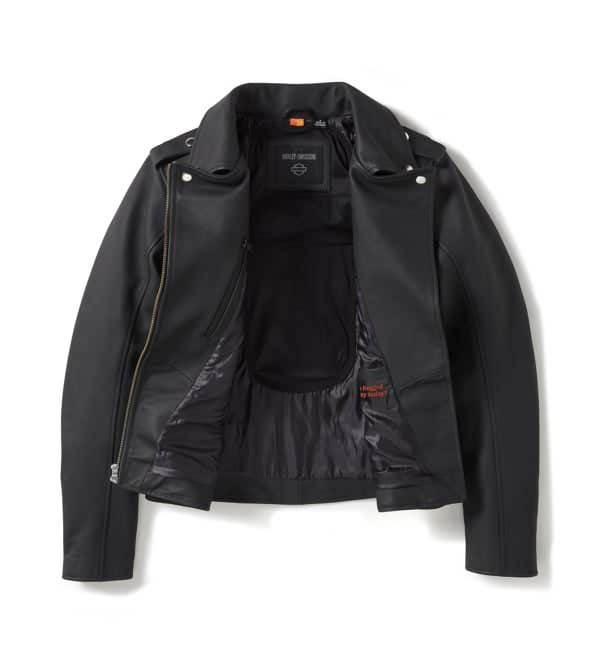 HARLEY-DAVIDSON WOMENS REBEL BIKER LEATHER RIDING JACKET