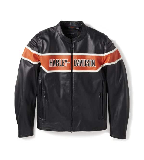HARLEY-DAVIDSON MENS TRENTON LEATHER RIDING JACKET