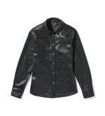 HARLEY-DAVIDSON WOMENS METALLIC DAGGER FAUX LEATHER SHIRT