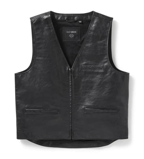 HARLEY-DAVIDSON MENS BAR & SHIELD LEATHER VEST