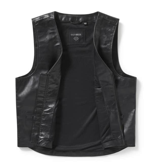 HARLEY-DAVIDSON MENS BAR & SHIELD LEATHER VEST