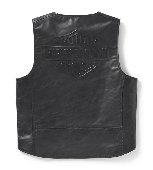 HARLEY-DAVIDSON MENS BAR & SHIELD LEATHER VEST