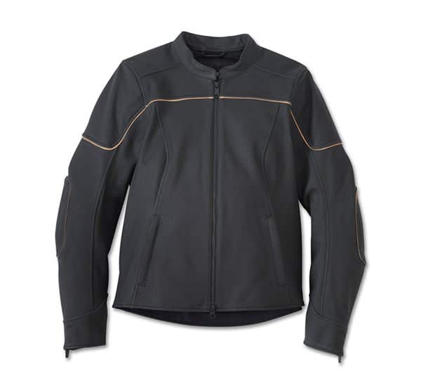 HARLEY-DAVIDSON WOMENS MERIT PERFORATED LEATHER JACKET