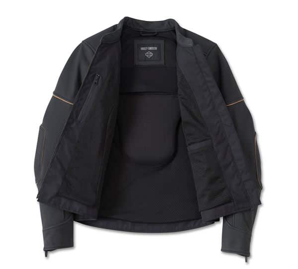 HARLEY-DAVIDSON WOMENS MERIT PERFORATED LEATHER JACKET