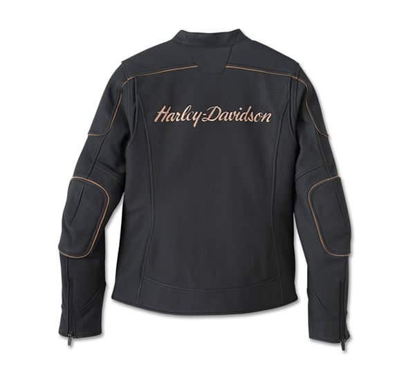 HARLEY-DAVIDSON WOMENS MERIT PERFORATED LEATHER JACKET