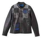 HARLEY-DAVIDSON MENS BLUE STEEL CONVERTIBLE LEATHER JACKET