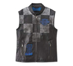 HARLEY-DAVIDSON MENS BLUE STEEL CONVERTIBLE LEATHER JACKET