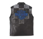 HARLEY-DAVIDSON MENS BLUE STEEL CONVERTIBLE LEATHER JACKET