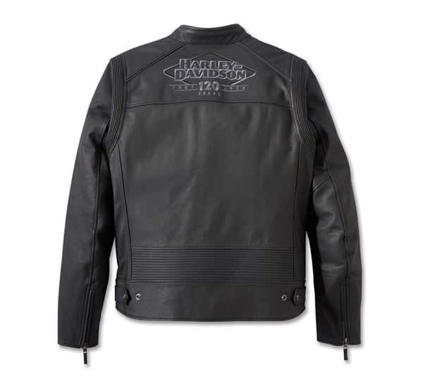 HARLEY-DAVIDSON MENS 120TH ANNIVERSARY REVELRY LEATHER JACKET