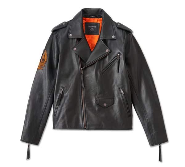 HARLEY-DAVIDSON MENS BURNING EAGLE LEATHER JACKET