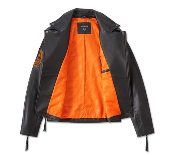HARLEY-DAVIDSON MENS BURNING EAGLE LEATHER JACKET