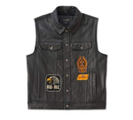 HARLEY-DAVIDSON MENS FUEL TO FLAMES LEATHER VEST