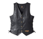 HARLEY-DAVIDSON WOMENS 120TH ANNIVERSARY LACED SIDE LEATHER VEST