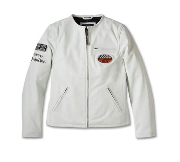 HARLEY-DAVIDSON WOMENS 120TH ANNIVERSARY CAFE RACER LEATHER JACKET