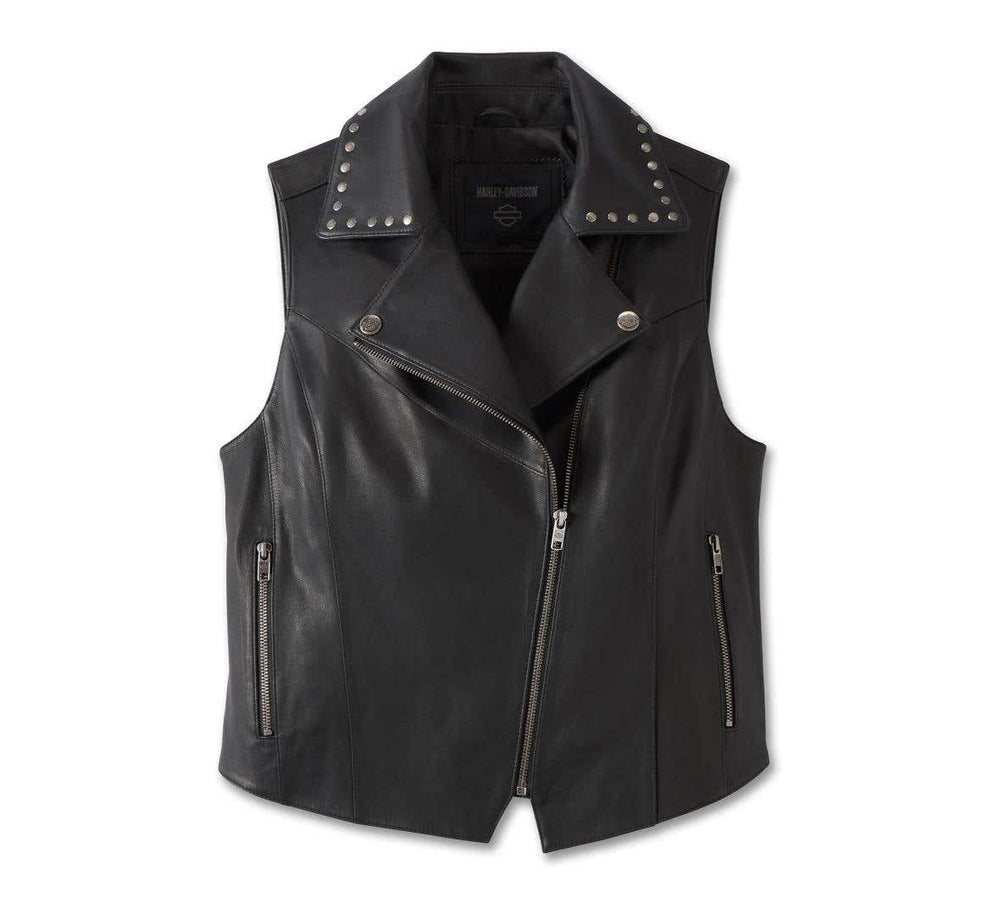 HARLEY-DAVIDSON WOMENS CLASSIC EAGLE STUDDED LEATHER VEST