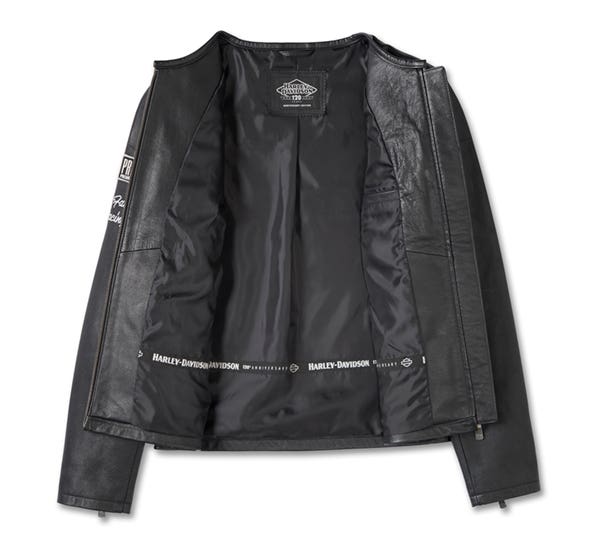 HARLEY-DAVIDSON WOMENS 120TH ANNIVERSARY CAFE RACER LEATHER JACKET