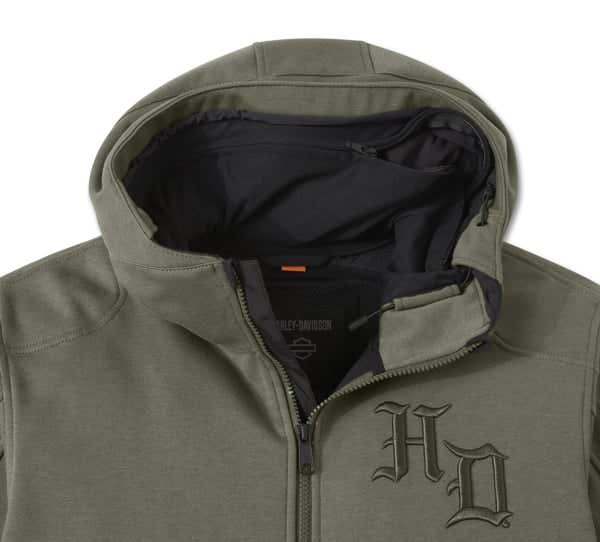 HARLEY-DAVIDSON MENS H-D DEFLECTOR 2.0 HOODED RIDING FLEECE
