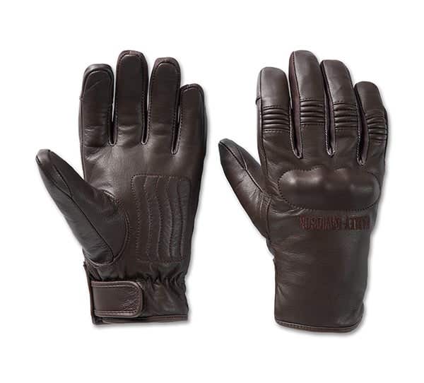 HARLEY-DAVIDSON MENS GILD WATERPROOF LEATHER GLOVES