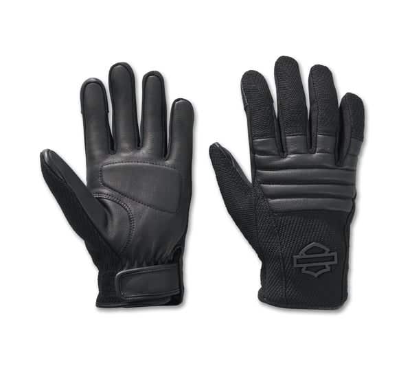 HARLEY-DAVIDSON WOMENS H-D DYNA KNIT LEATHER RIDING GLOVES