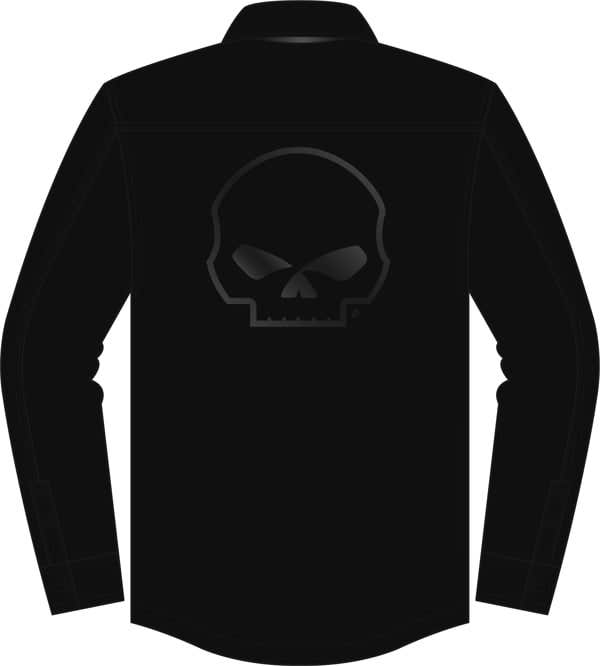 HARLEY-DAVIDSON MENS WILLIE G SKULL GRAPHIC MESH OPERATIVE RIDING SHIRT JACKET
