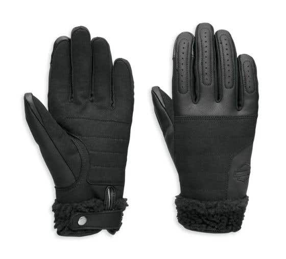 HARLEY-DAVIDSON WOMENS MAVERICK MIXED MEDIA GLOVES