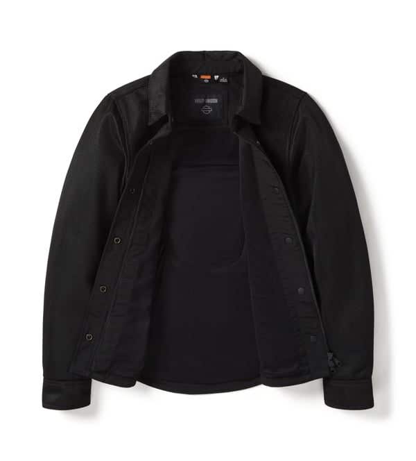 HARLEY-DAVIDSON WOMENS WILLIE G SKULL GRAPHIC OPERATIVE MESH RIDING SHIRT JACKET