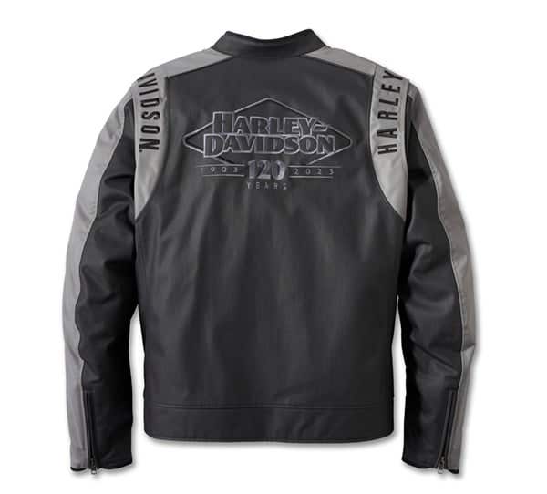 HARLEY-DAVIDSON MENS 120TH ANNIVERSARY IMPRINT RIDING JACKET