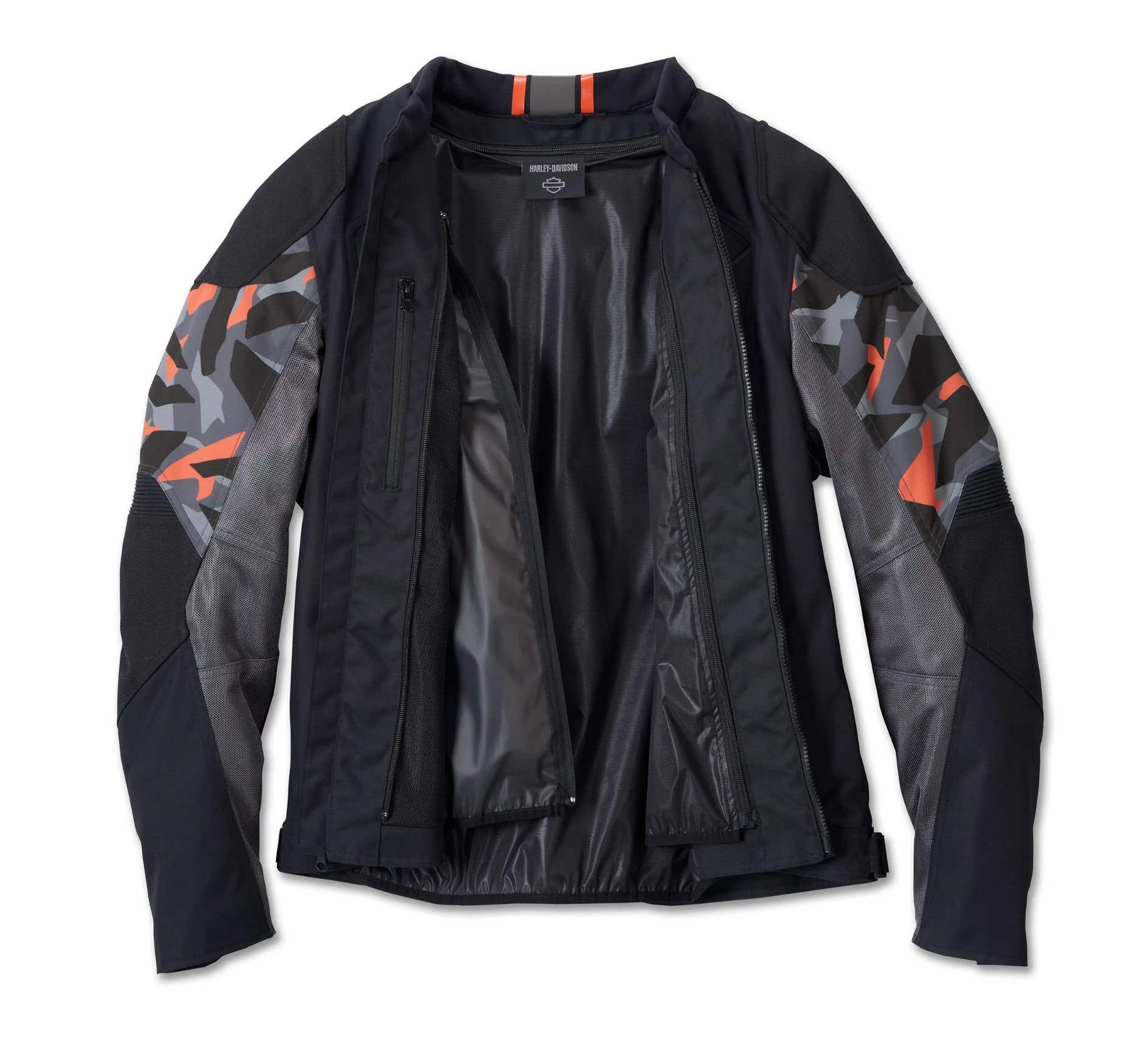 HARLEY-DAVIDSON MENS BRAWLER CAMO MIXED MEDIA JACKET