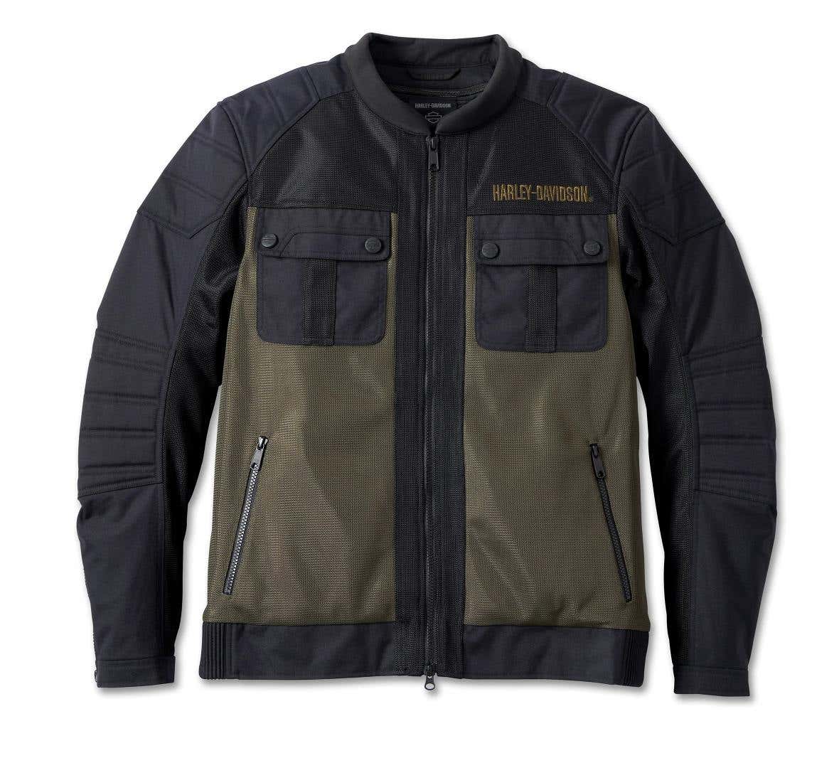 HARLEY-DAVIDSON MENS ZEPHYR MESH JACKET WITH ZIP-OUT LINER