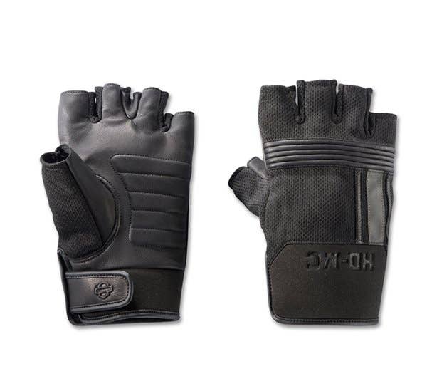 HARLEY-DAVIDSON MENS CENTERLINE MIXED MEDIA FINGERLESS GLOVES