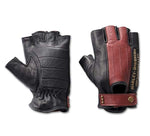 HARLEY-DAVIDSON WOMENS 120TH ANNIVERSARY CELEBRATION FINGERLESS LEATHER GLOVES