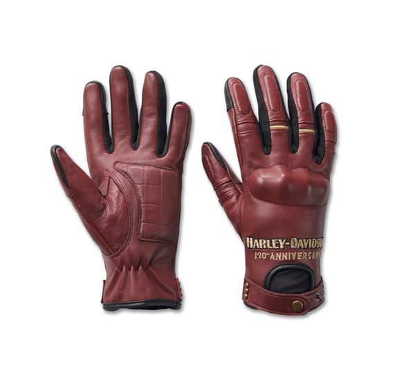 HARLEY-DAVIDSON WOMENS 120TH ANNIVERSARY CYCLE QUEEN LEATHER GLOVES