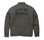 HARLEY-DAVIDSON MENS RACER FONT CANVAS SNAP FRONT JACKET