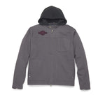 HARLEY-DAVIDSON MENS BLOCK FONT REMOVABLE HOOD JACKET