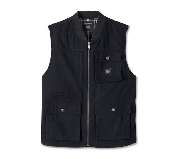 HARLEY-DAVIDSON MENS BLACKENED VEST