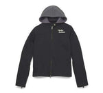 HARLEY-DAVIDSON WOMENS SILVER WING REMOVABLE HOOD ZIP FRONT TWILL JACKET