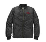 HARLEY-DAVIDSON WOMENS SILVER WING SCRIPT FONT QUILTED JACKET