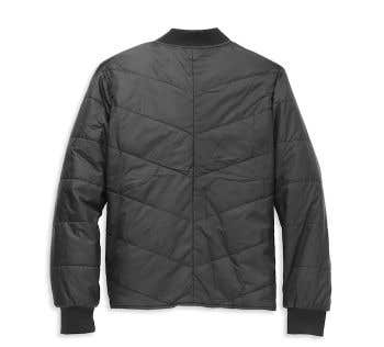 HARLEY-DAVIDSON WOMENS SILVER WING SCRIPT FONT QUILTED JACKET