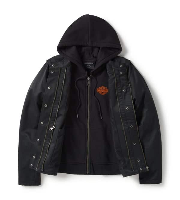HARLEY-DAVIDSON WOMENS MISS ENTHUSIAST 3-IN-1 TEXTILE JACKET