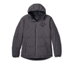 HARLEY-DAVIDSON MENS BAR & SHIELD HOODED PUFFER