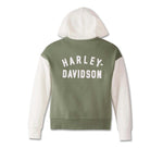 HARLEY-DAVIDSON WOMENS SPECIAL RACER FRONT ZIP FRONT HOODIE - COLORBLOCKED