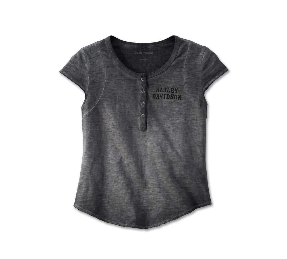 HARLEY-DAVIDSON WOMENS CAVALRY SHORT SLEEVE HENLEY