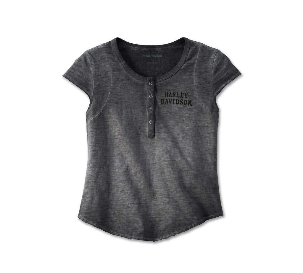HARLEY-DAVIDSON WOMENS CAVALRY SHORT SLEEVE HENLEY