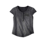 HARLEY-DAVIDSON WOMENS CAVALRY SHORT SLEEVE HENLEY