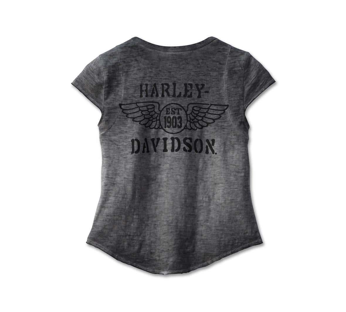 HARLEY-DAVIDSON WOMENS CAVALRY SHORT SLEEVE HENLEY