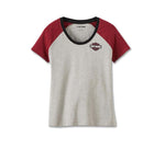 HARLEY-DAVIDSON WOMENS UNITED RAGLAN TEE - COLORBLOCKED